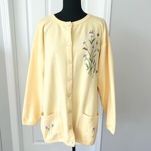 Vintage Y2K Thunderbird Floral Print Soft Fleece Lining  Long Length Cardigan